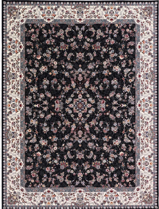 فرش ۷۰۰ شانه ۶ متری کاشان رنگ سرمه ای طرح ارمیتا khan