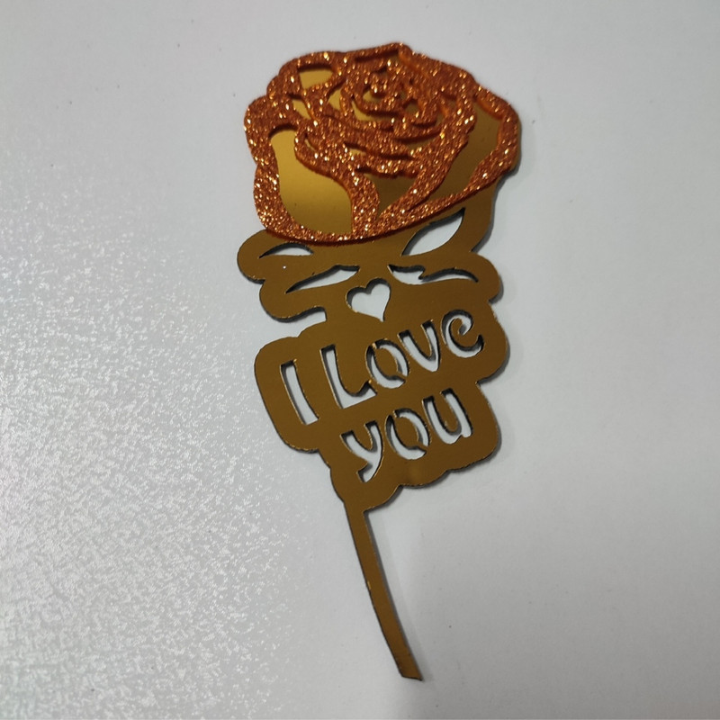 تاپر مدل گل رز i love you بسته 5 عددی