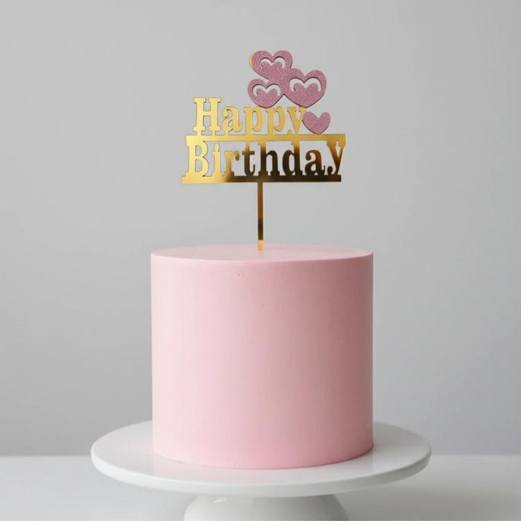 تاپر مدل قلب happy birthday بسته 5 عددی