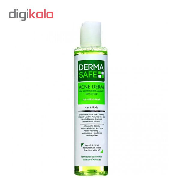 شامپو سر و بدن درماسیف مدل Acne Derm حجم ۲۰۰ میلی لیتر