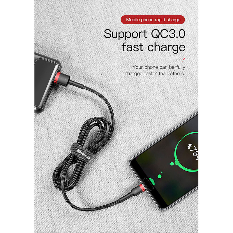 کابل تبدیل USB به USB-C باسئوس مدل CATKLF-CG1 Cafule طول 2 متر