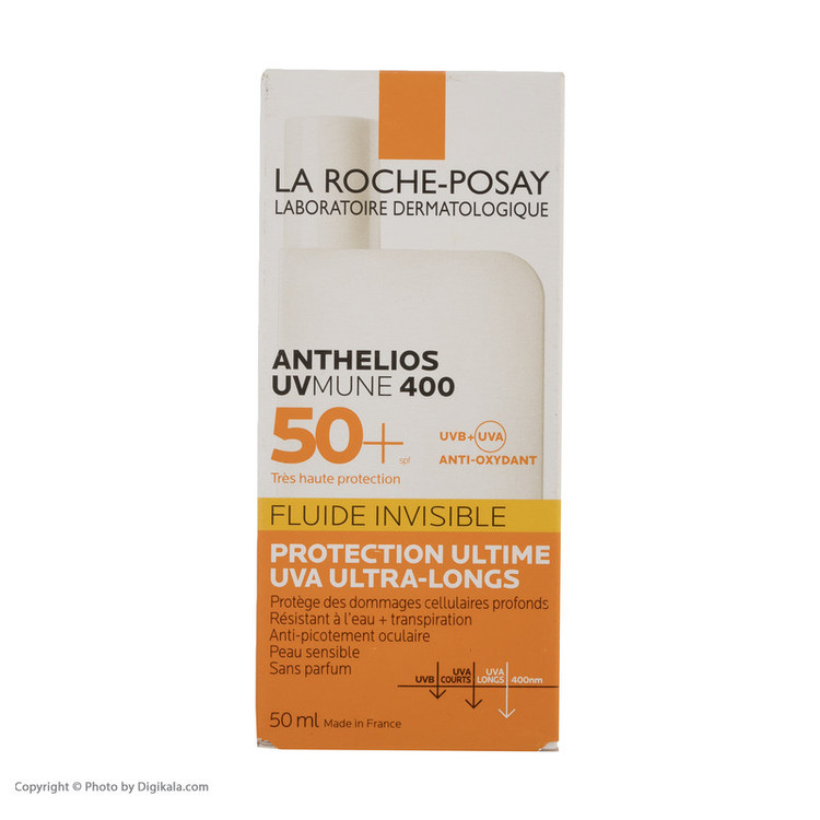 فلوئید ضدآفتاب بیرنگ لاروش پوزای +SPF50 مدل UVMune400 مناسب انواع پوست، حجم 50 میلیلیتر