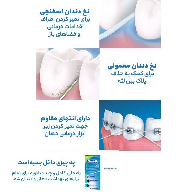 نخ دندان اورال-بی مدل super floss