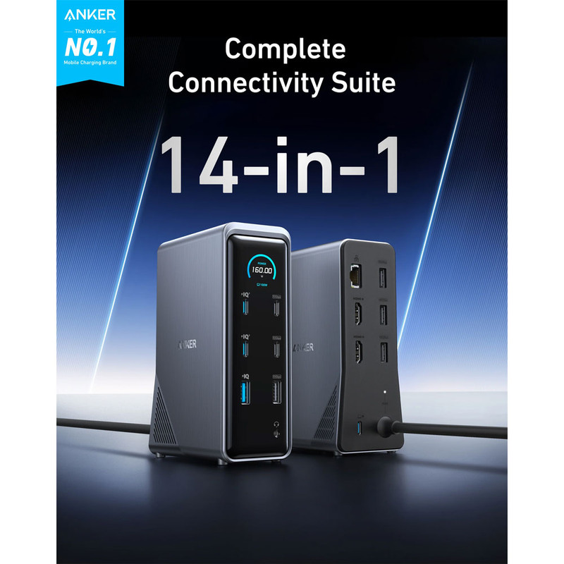 شارژر رومیزی 160وات 14 پورت انکر مدل Prime Docking Station A83B6