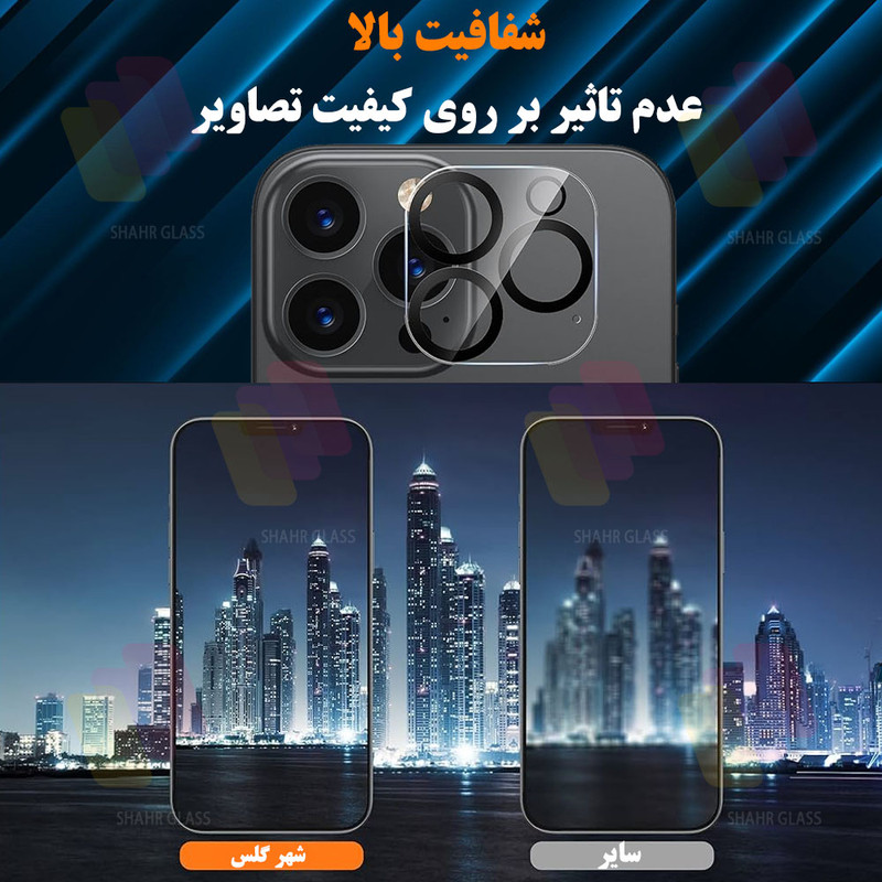 محافظ لنز دوربین شهر گلس مدل 3DLNZSLSH مناسب برای گوشی موبایل اپل iPhone 11