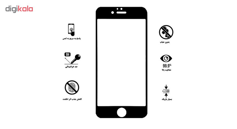محافظ صفحه نمایش 5D هورس مدل FAG مناسب برای گوشی موبایل اپل iPhone 6 Plus / iPhone 6s Plus