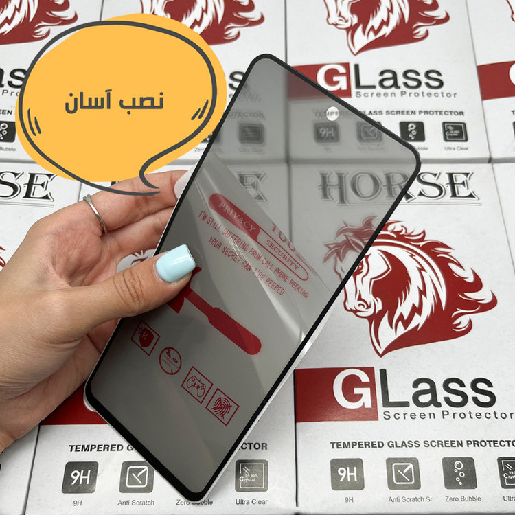 محافظ صفحه نمایش سرامیکی حریم شخصی هورس مدل CERPRIVNANOH مناسب برای گوشی موبایل اپل iPhone 11 Pro به همراه محافظ پشت گوشی