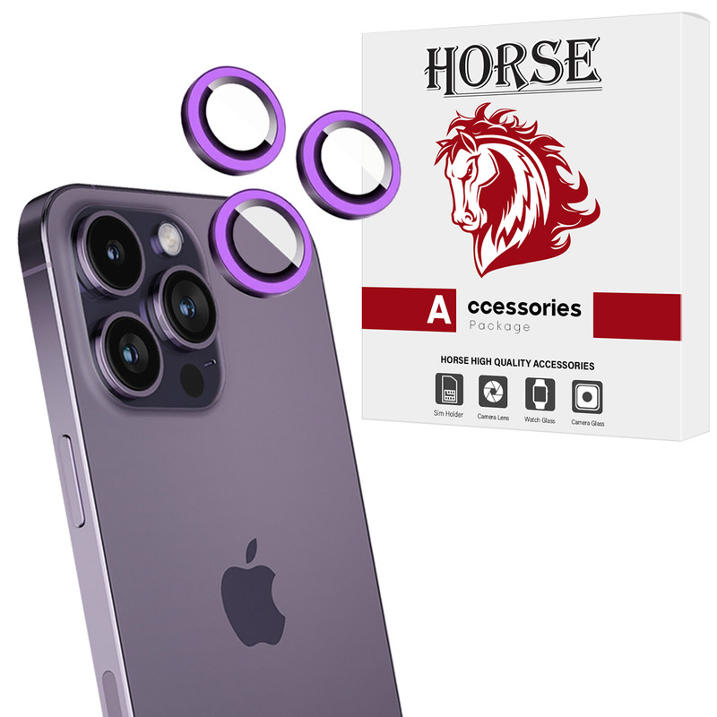 محافظ لنز دوربین شیشه‌ای هورس مدل SHLZH مناسب برای گوشی موبایل اپل iPhone 14 Pro