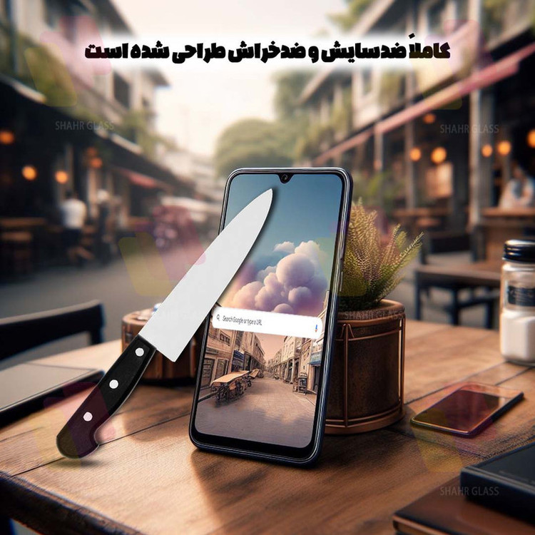 محافظ صفحه نمایش شهر گلس مدل AIRNABKSH مناسب برای گوشی موبایل شیائومی Redmi 12C / Poco C55 به همراه محافظ پشت گوشی