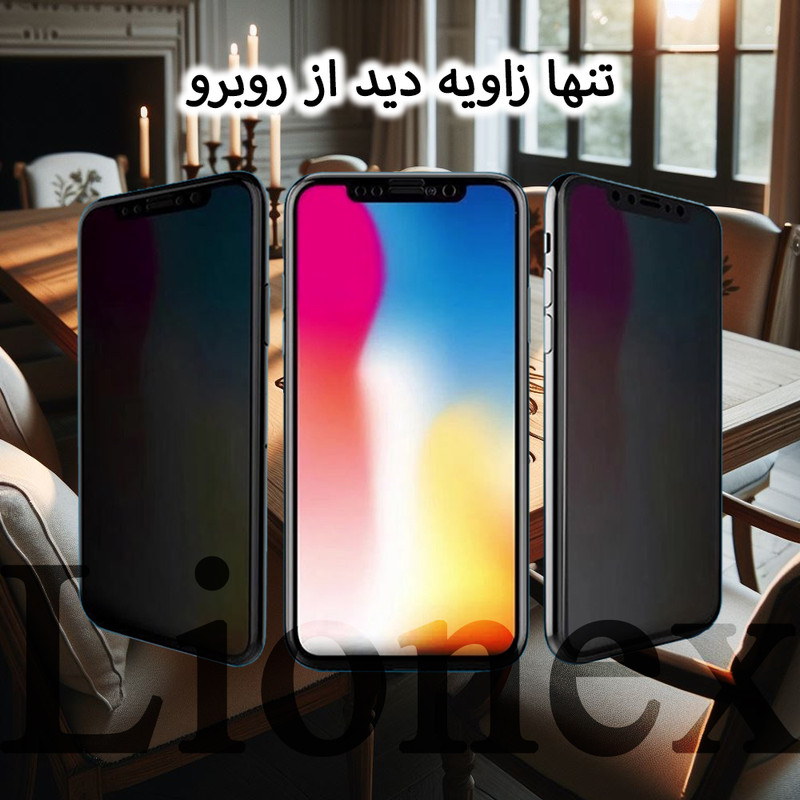 محافظ صفحه نمایش سرامیکی حریم شخصی لایونکس مدل CERPRIVNANOL مناسب برای گوشی موبایل اپل iPhone 11 به همراه محافظ پشت گوشی