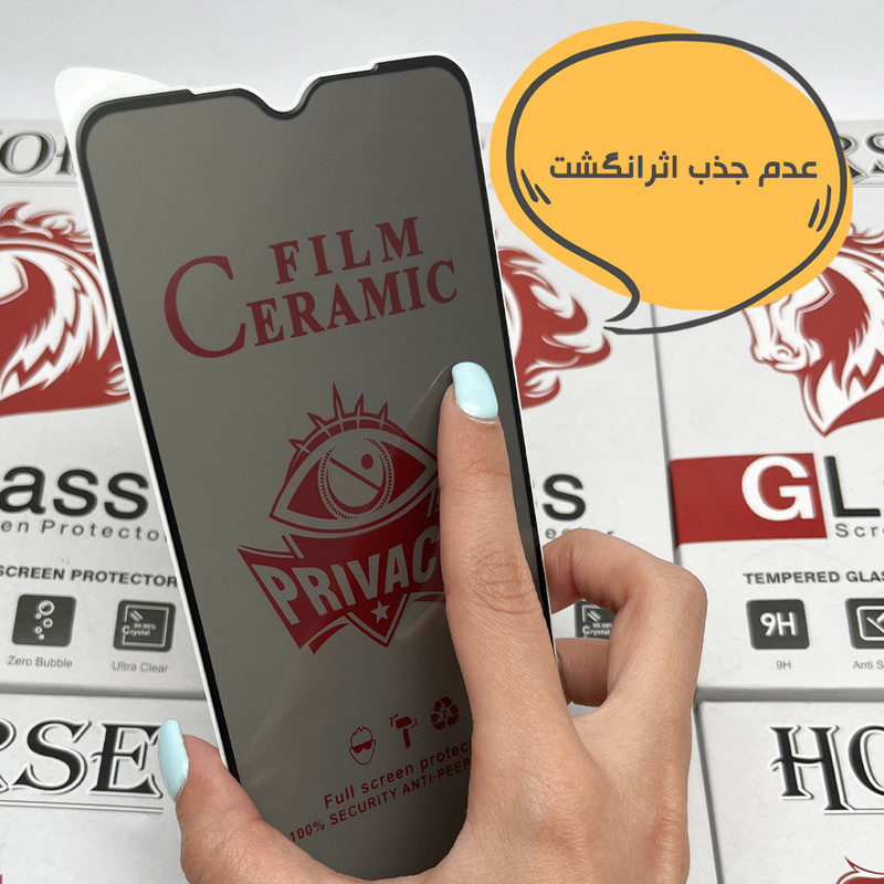 محافظ صفحه نمایش سرامیکی حریم شخصی هورس مدل CERPRIVNANOH مناسب برای گوشی موبایل اپل iPhone 6s Plus / 6 Plus به همراه محافظ پشت گوشی