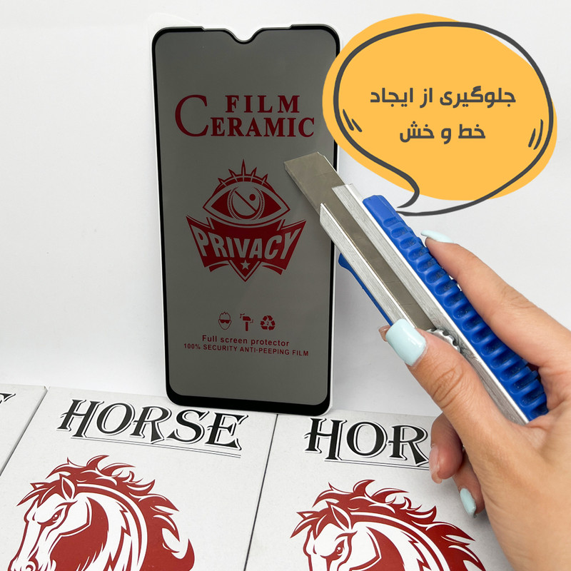 محافظ صفحه نمایش سرامیکی حریم شخصی هورس مدل CERPRIVNANOH مناسب برای گوشی موبایل اپل iPhone 6s Plus / 6 Plus به همراه محافظ پشت گوشی