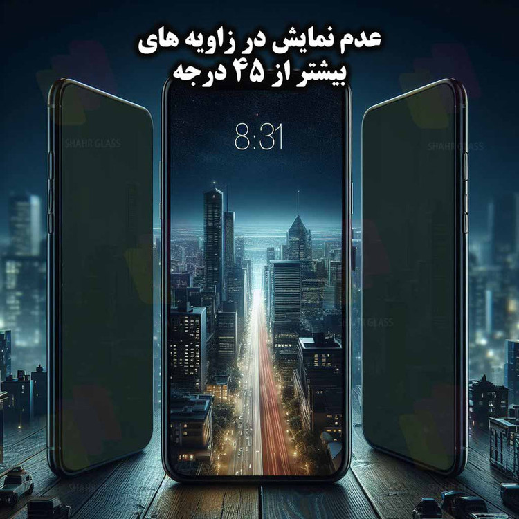 محافظ صفحه نمایش حریم شخصی شهر گلس مدل FULLPRIVNANOSH مناسب برای گوشی موبایل سامسونگ Galaxy A12 / A12 Nacho / M12 به همراه محافظ پشت گوشی