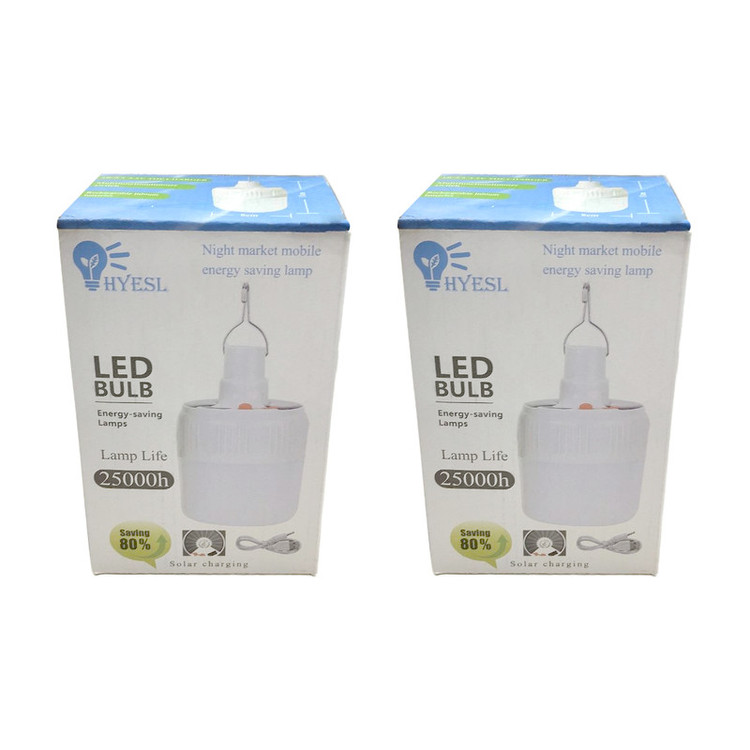 چراغ اضطراری مدل شارژی ریموت دار کد Led-Bulb-2500 مجموعه 2 عددی