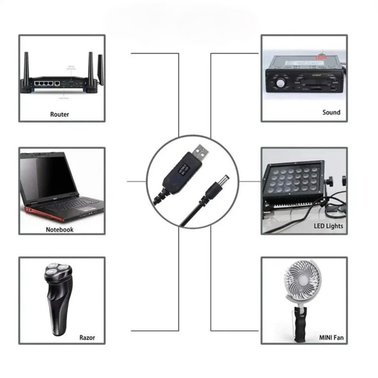کابل تبدیل USB به DC وکسو مدل 12V طول ۱ متر