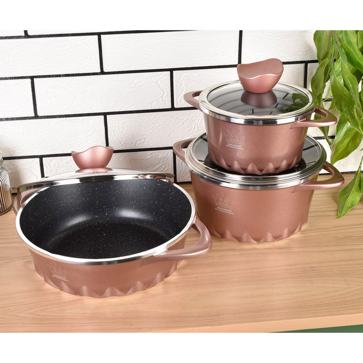 سرویس قابلمه و تابه گرانیتی 18 پارچه اس جی مدل AKA