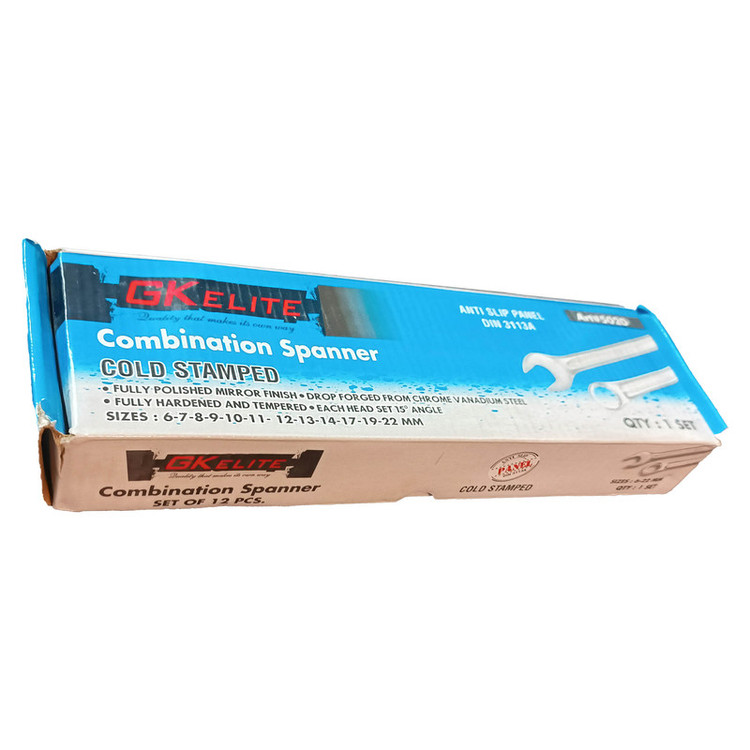 آچار یکسر تخت و یکسر رینگی جی کی الیت مدل AJ-GK ELITE-012 مجموعه 12 عددی