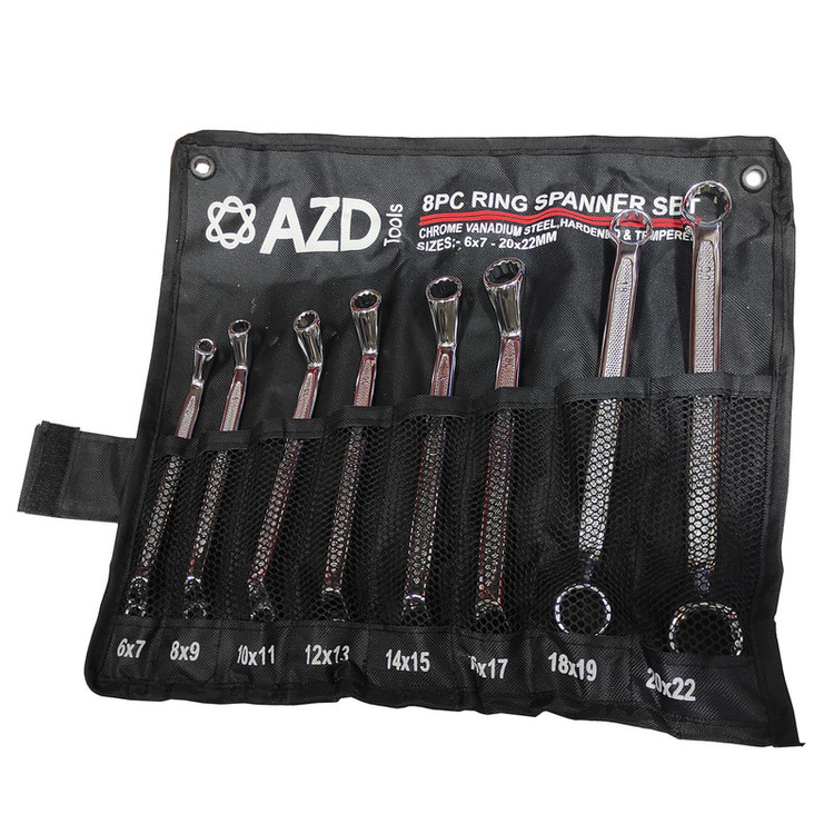 آچار دو سر رینگی ای زد دی مدل SMT-AZD--8PCS-RING SPANNERSET مجموعه 8 عددی