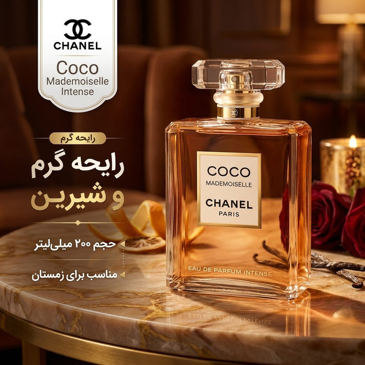 ادو پرفیوم زنانه شانل مدل Coco Mademoiselle Intense حجم 200 میلی لیتر